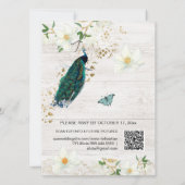 *~* AR24  RSVP QR Victoriaans Peacock Wedding Kaart (Achterkant)