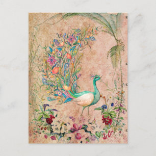 *~* AR24  Victoriaans Peacock Art Nouveau Briefkaart