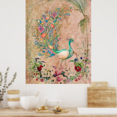 *~* AR24  Victoriaans Peacock Art Nouveau Poster (Keuken)