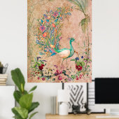 *~* AR24  Victoriaans Peacock Art Nouveau Poster (Thuiskantoor)