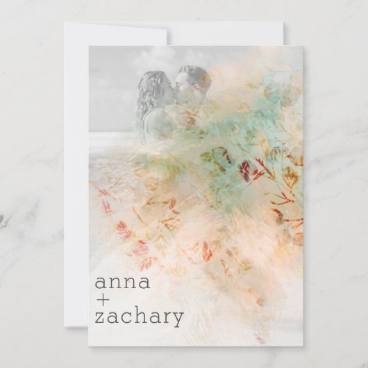 *~* AR26 Botanische QR  RSVP FOTO Wedding Kaart (Voorkant)