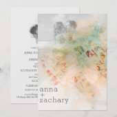 *~* AR26 Botanische QR  RSVP FOTO Wedding Kaart (Voorkant / Achterkant)