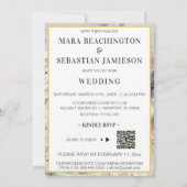 *~ AR26 Country Initialen Bouquet RSVP QR Wedding Kaart (Achterkant)