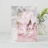 *~* AR26 Dusty Roos QR  RSVP PHOTO Wedding Kaart (Staand voorkant)