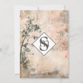 * AR26 Forest Muted Monogram QR RSVP Wedding Kaart (Voorkant)