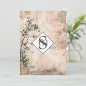 * AR26 Forest Muted Monogram QR RSVP Wedding Kaart (Staand voorkant)