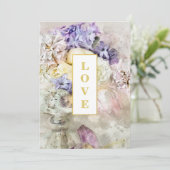 *~AR26 Garden Flowers Bouquet QR RSVP Wedding Kaart (Staand voorkant)