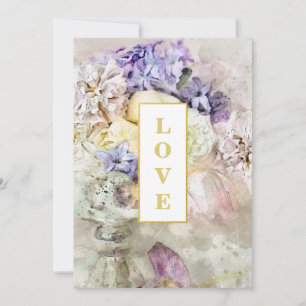 *~AR26 Garden Flowers Bouquet QR RSVP Wedding Kaart