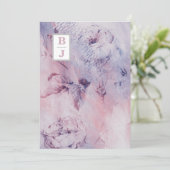 *~ AR26 Initialen Bouquet RSVP  QR Wedding Kaart (Staand voorkant)