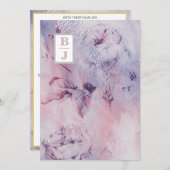 *~ AR26 Initialen Bouquet RSVP  QR Wedding Kaart (Voorkant / Achterkant)