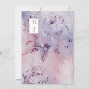 *~ AR26 Initialen Bouquet RSVP  QR Wedding Kaart