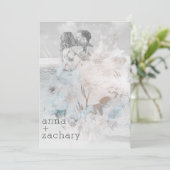 *~* AR26 Pastel QR  RSVP PHOTO Wedding Kaart (Staand voorkant)