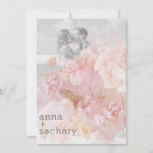 *~* AR26 Peach Roos QR  RSVP FOTO Wedding Kaart (Voorkant)