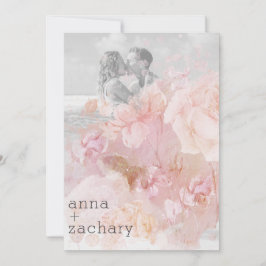 *~* AR26 Peach Roos QR  RSVP FOTO Wedding Kaart