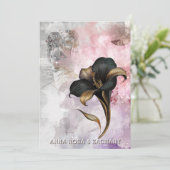 *~* AR26 Pink 13 QR Victorian RSVP PHOTO Wedding Kaart (Staand voorkant)