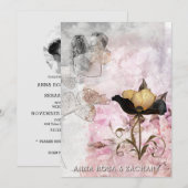 *~* AR26 Pink 3 QR Victorian RSVP PHOTO Wedding Kaart (Voorkant / Achterkant)