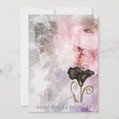 *~* AR26 Pink 7 QR Victorian RSVP PHOTO Wedding Kaart (Voorkant)