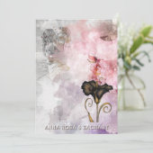 *~* AR26 Pink 7 QR Victorian RSVP PHOTO Wedding Kaart (Staand voorkant)