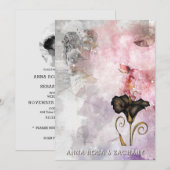 *~* AR26 Pink 7 QR Victorian RSVP PHOTO Wedding Kaart (Voorkant / Achterkant)