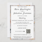 *~ AR26 Romance Flower QR RSVP Victoriaans bruilof Kaart (Achterkant)