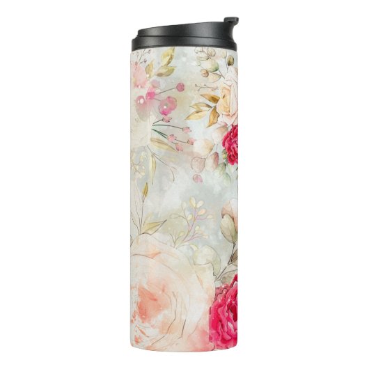 *~* AR26 Romantische  Classic Rustic Flowers Thermosbeker (Gedraaid links)