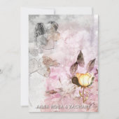 *~* AR26 Roze 12 QR Victoriaans RSVP FOTO bruiloft Kaart (Voorkant)