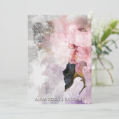 *~* AR26 Roze 29 QR Victoriaans RSVP FOTO bruiloft Kaart (Staand voorkant)