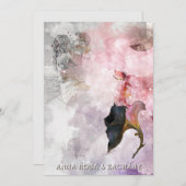 *~* AR26 Roze 29 QR Victoriaans RSVP FOTO bruiloft Kaart (Voorkant / Achterkant)