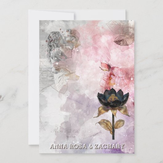 *~* AR26 Roze 30 QR Victoriaans RSVP FOTO bruiloft Kaart (Voorkant)