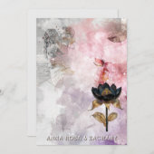 *~* AR26 Roze 30 QR Victoriaans RSVP FOTO bruiloft Kaart (Voorkant / Achterkant)