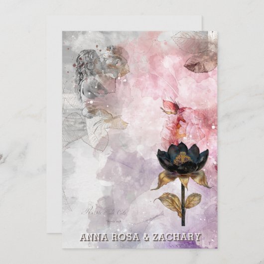 *~* AR26 Roze 30 QR Victoriaans RSVP FOTO bruiloft Kaart (Voorkant / Achterkant)