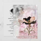 *~* AR26 Roze 4 QR Victoriaans RSVP FOTO bruiloft Kaart (Voorkant / Achterkant)