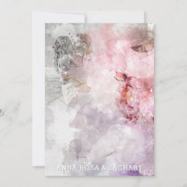 *~* AR26 Roze QR Victoriaans RSVP-FOTO Weddenschap Kaart