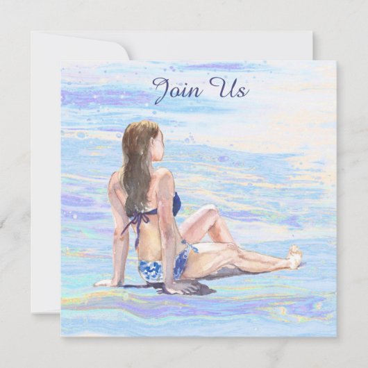 *~* AR29 Vrouw Strand Algemene DIY ELKE GEBEURTENI Kaart (Voorkant)