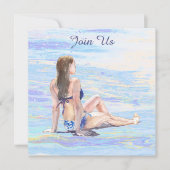 *~* AR29 Vrouw Strand Algemene Doe-het-zelf FEESTJ Kaart (Voorkant)