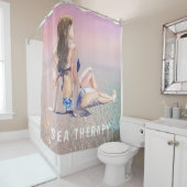 *~* AR29 Zee Therapy Beach Sun set bathe Girl Douchegordijn (In situ)