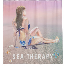 *~* AR29 Zee Therapy Beach Sun set bathe Girl Douchegordijn