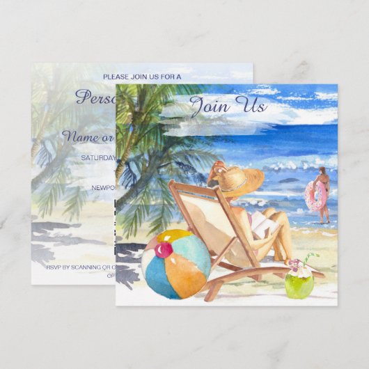 *~* AR29 Zee Zand Zon Strand Vrouw ELKE GEBEURTENI Kaart (Voorkant / Achterkant)