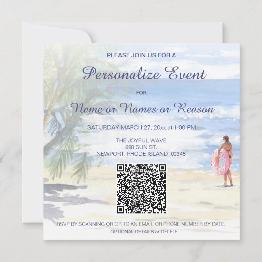 *~* AR29 Zee Zand Zon Strand Vrouw ELKE GEBEURTENI Kaart (Achterkant)