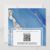 *~* AR66 Gouden Poeder BLue Agaat RSVP QR Bruiloft Kaart (Achterkant)