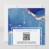 *~* AR66 Poeder BLue Gouden Agaat RSVP QR Bruiloft Kaart (Achterkant)