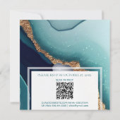 ~ AR66 RSVP Agaat Marmer Goud QR Bruiloft Kaart (Achterkant)