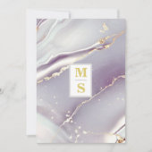 *~ AR66 RSVP LAVENDEL GOUDEN QR Initialen Bruiloft Kaart (Voorkant)