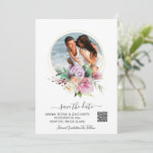 *~* AR6 Floral - Trouwwebsite QR Bewaar de datum Save The Date (Staand voorkant)