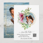 *~* AR6 QR Floral - Weddenschap  Save The Date (Voorkant / Achterkant)