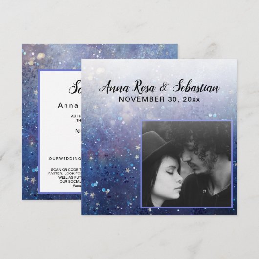 ** AR6 QR Sterren FOTO - Trouwwebsite Save The Date (Voorkant / Achterkant)