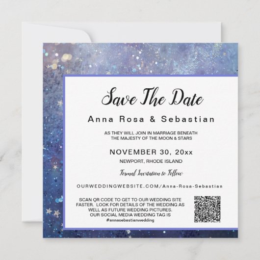 ** AR6 QR Sterren FOTO - Trouwwebsite Save The Date (Achterkant)