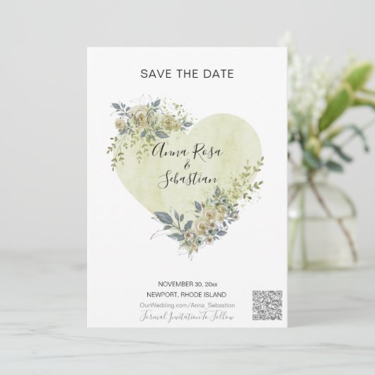 *~* AR6 QR WEDDING BESPAAR DE DATUM Website Kaart (Staand voorkant)