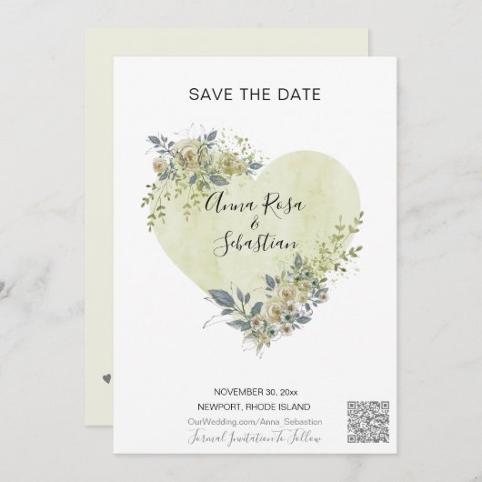 *~* AR6 QR WEDDING BESPAAR DE DATUM Website Kaart (Voorkant / Achterkant)