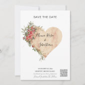 *~* AR6 QR WEDDING Rozen Hartelijk opslaan DATUM Kaart (Voorkant)